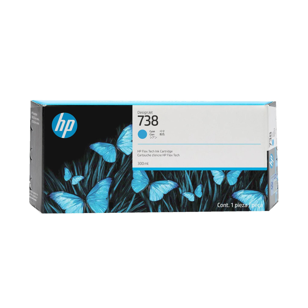 Cartucho Original De Tinta HP 738 Cian 300 ml  