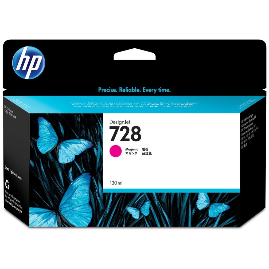 Cartucho Original De Tinta HP 728 Magenta 1.600 págs 130 ml  