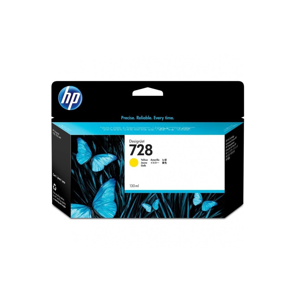 Cartucho Original De Tinta Hp 728 Amarillo, 130 ml