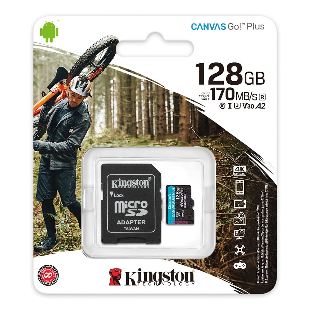 Memoria Kingston Micro SD Canvas GO Plus 128GB Card + Adp