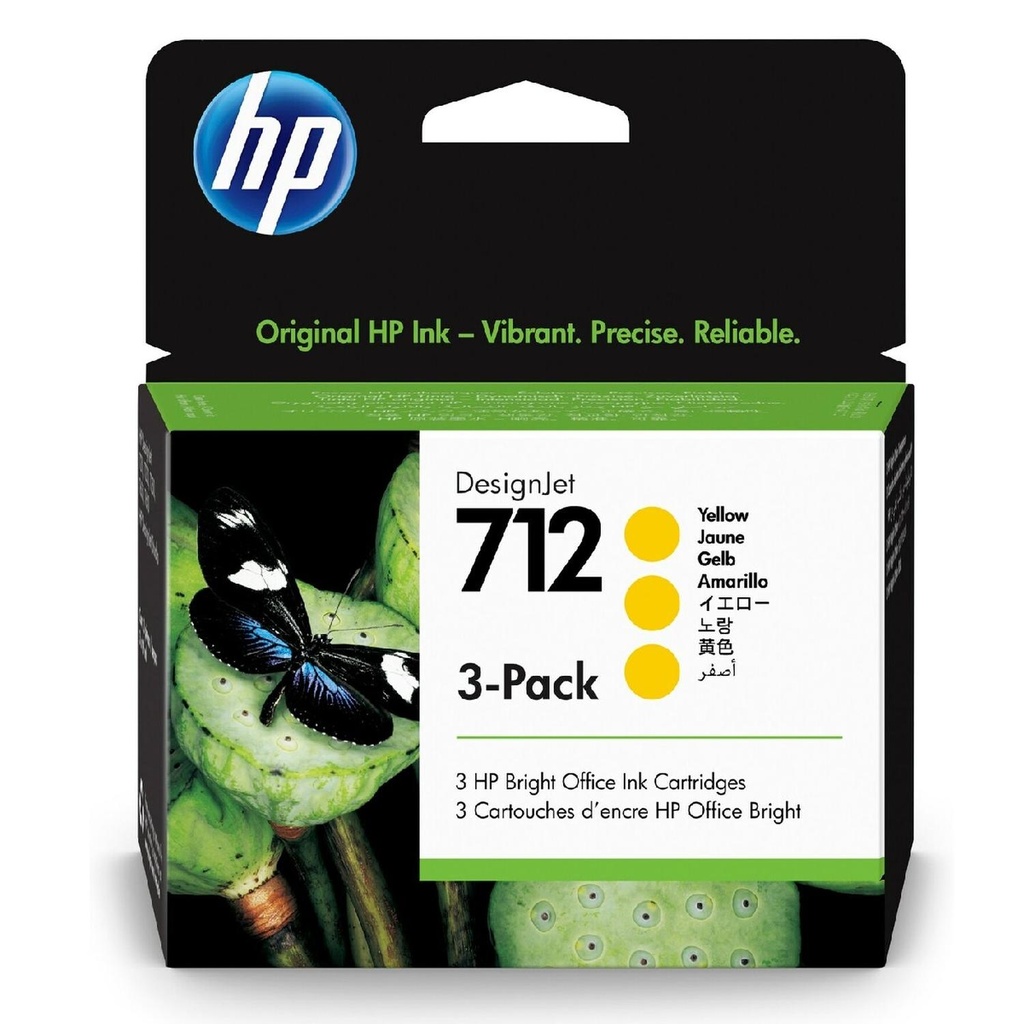 Cartucho Original De Tinta Hp 712 Amarillo 3 Pack 29ml 700 págs