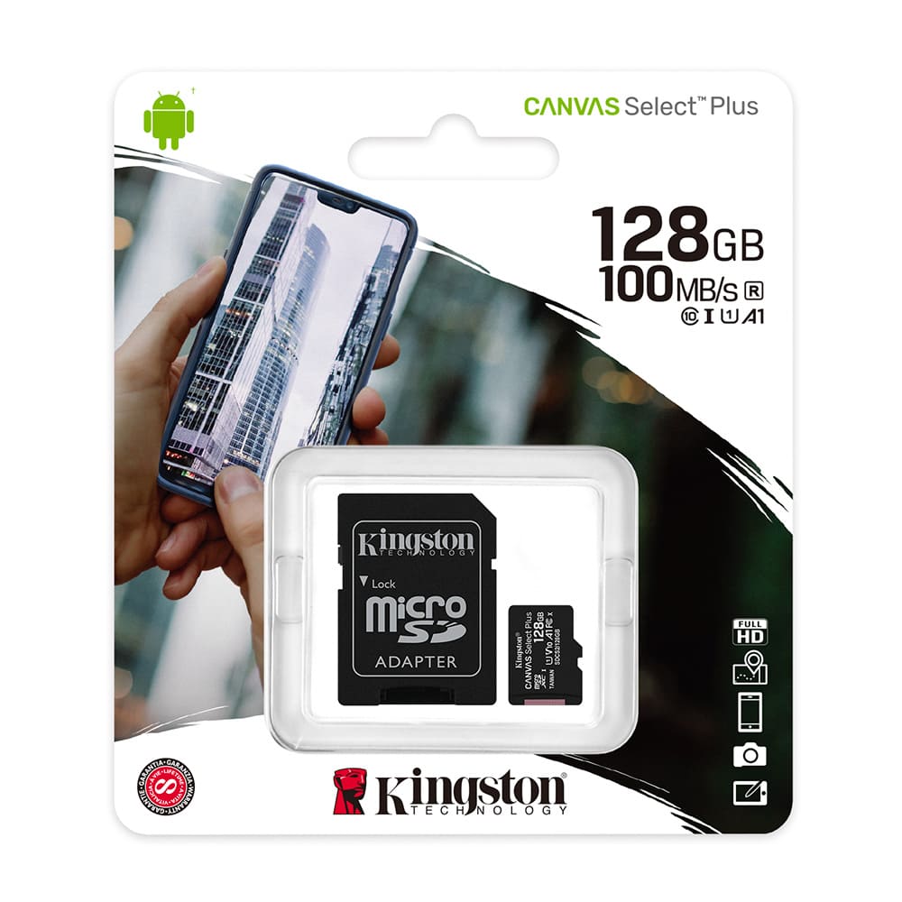 Memoria Micro SD KINGSTON Canvas Select Plus 128GB Color Negro