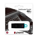 Memoria USB 3.2 Kingston 64GB  Gen 1 Datatraveler Exodia Negro-Azul