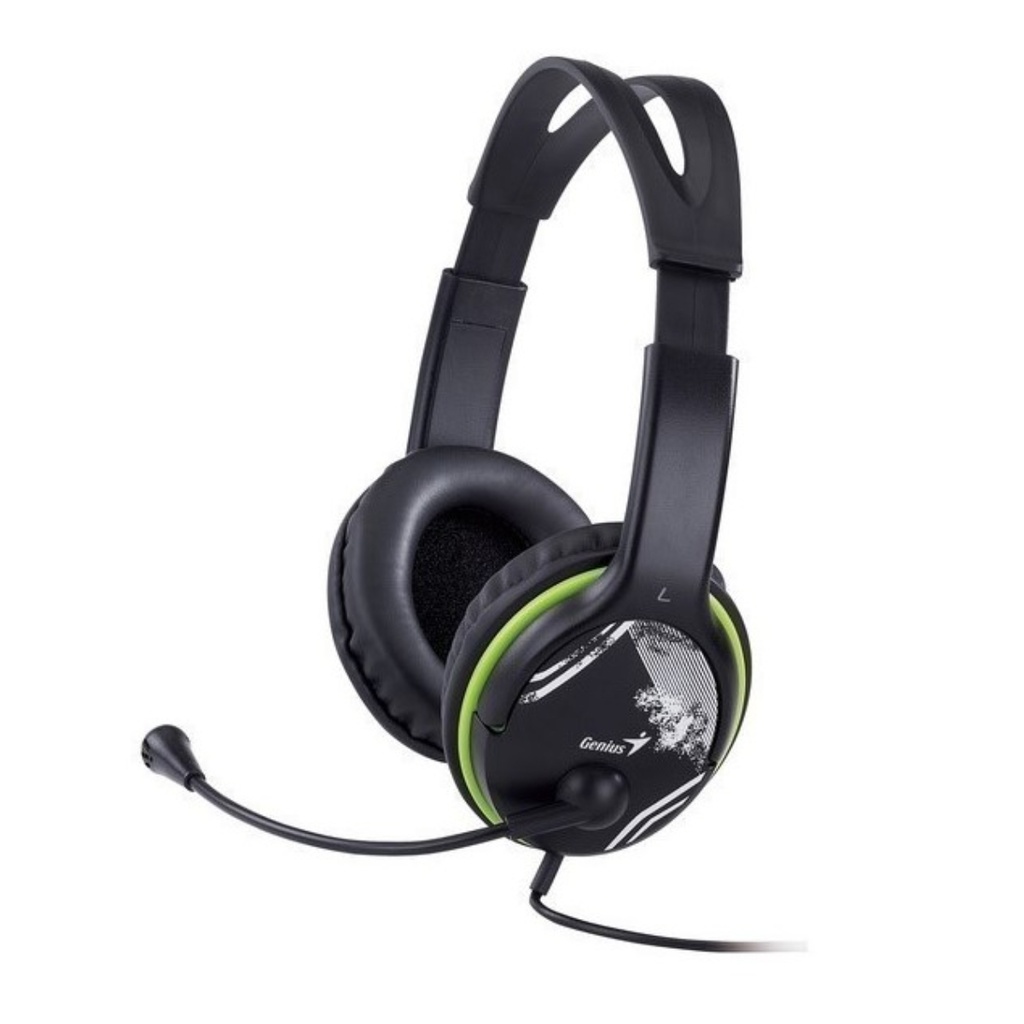 Audífono Diadema Genius HS-400A 2 plug 3.5mm Verde - Negro