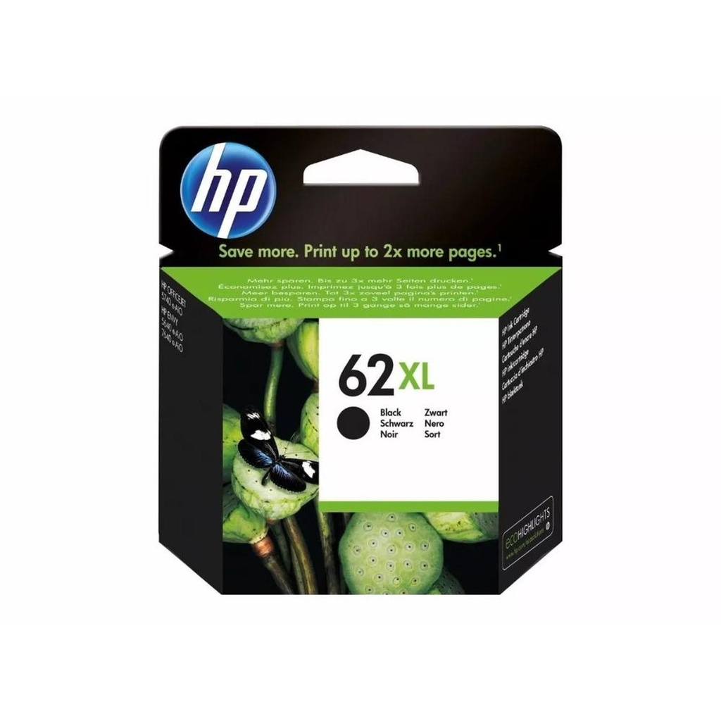 Cartucho Original De Tinta HP 62XL Negro 600 págs 12 ml