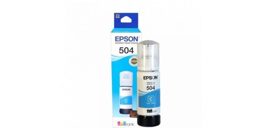 Botella Original De Tinta Epson 504 Cian, 6.000 paginas, 70ml