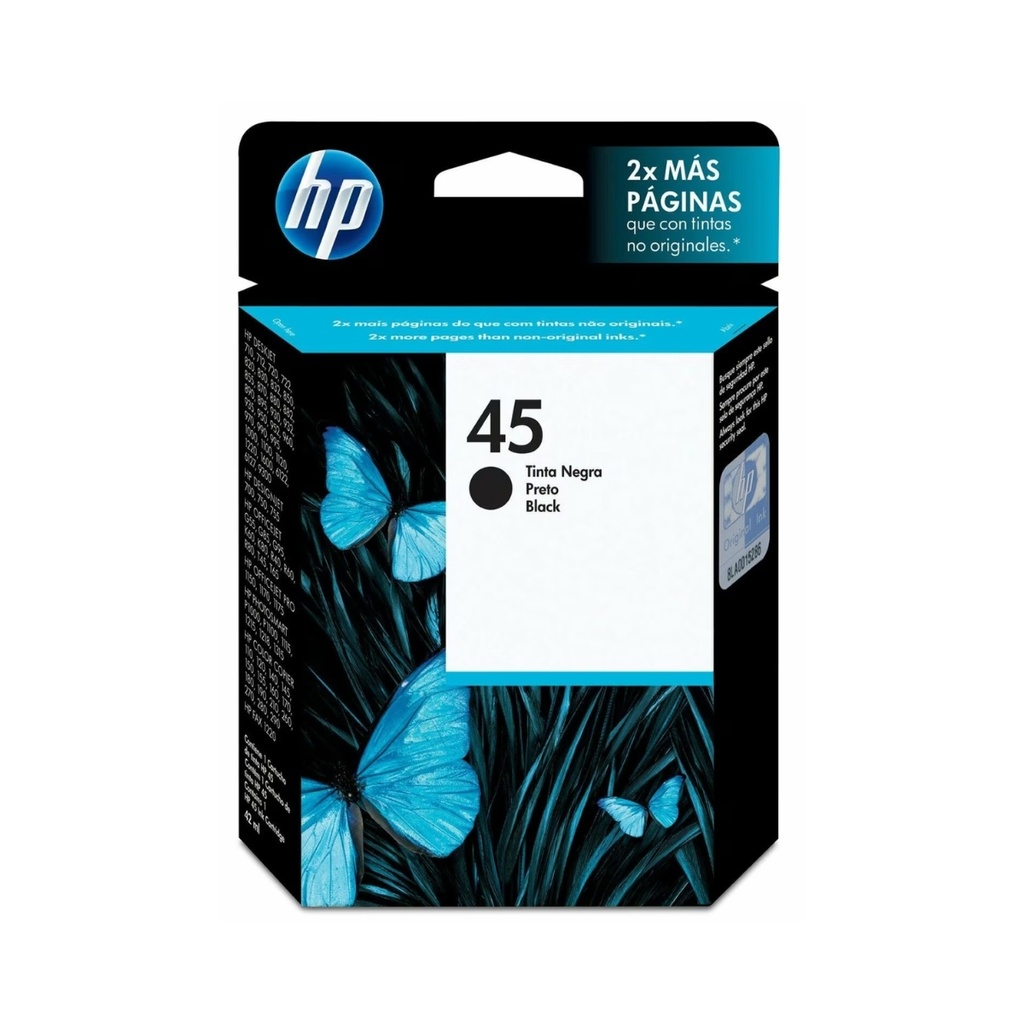 Cartucho Original De Tinta HP 45 Negro 930 págs 42 ml  