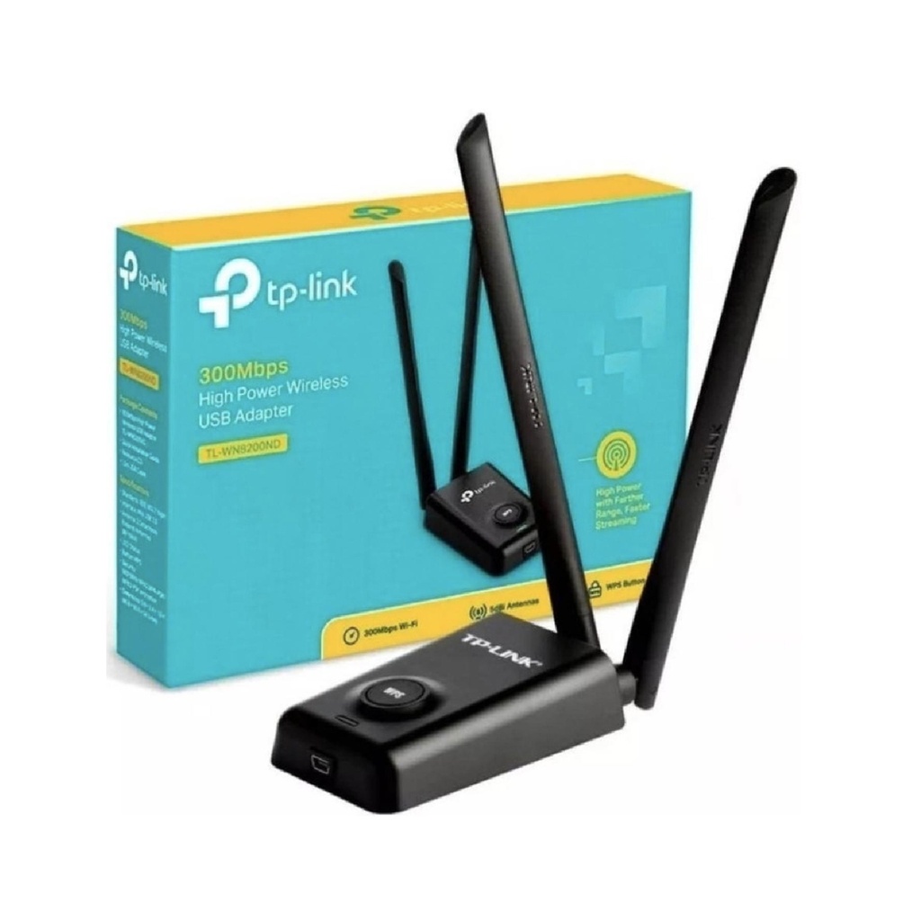 Extensor de Rango TPLINK USB de Alta Potencia 300Mbps 2.4 GHz