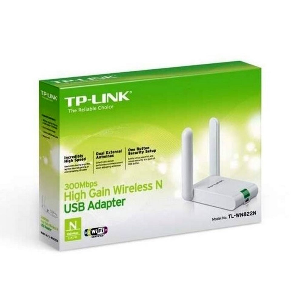 Plataformas2025*TP-Link USB 300Mbps, alta ganancia, Blanco