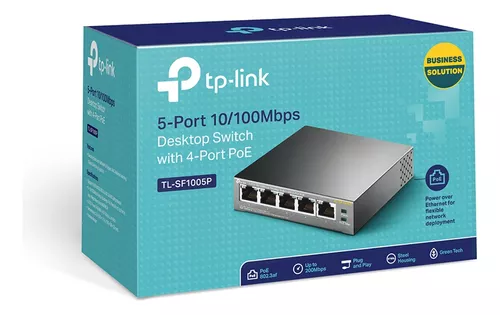 Switch TP-LINK PoE de escritorio de 5 puertos