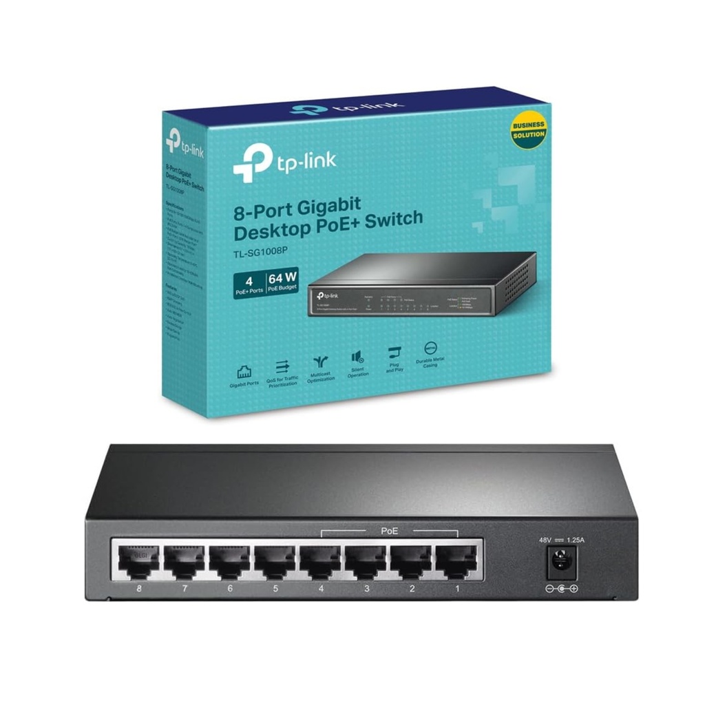 Switch PoE de escritorio Gigabit de 8 puertos