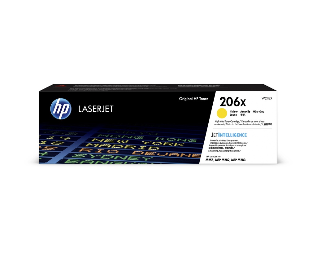 Cartucho Original De Tóner Hp 206x Alto Rendimiento Amarillo, 2.450 Páginas