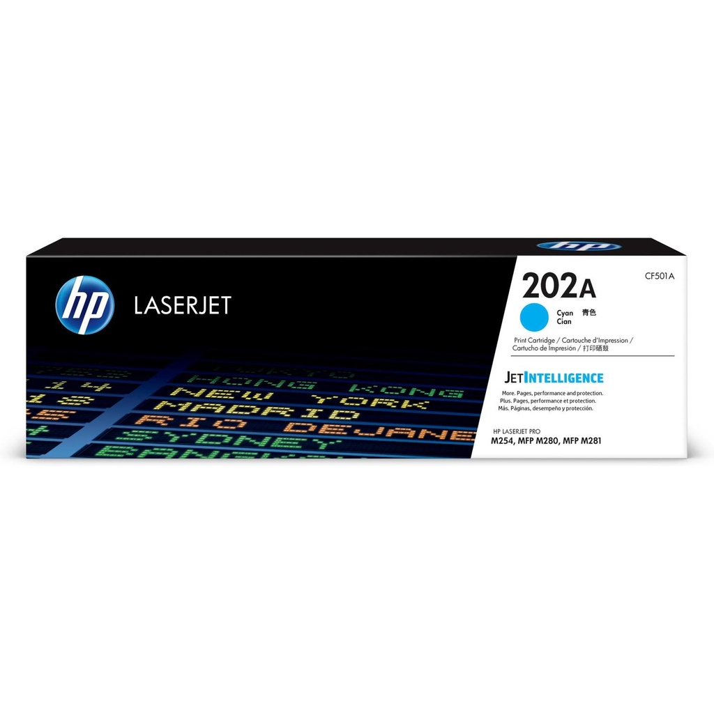 Cartucho Original De Tóner Hp 202A Cian, 1.300 Páginas