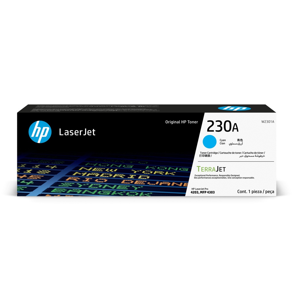 Cartucho Original de Tóner HP 230A Cian, 1.800 Páginas