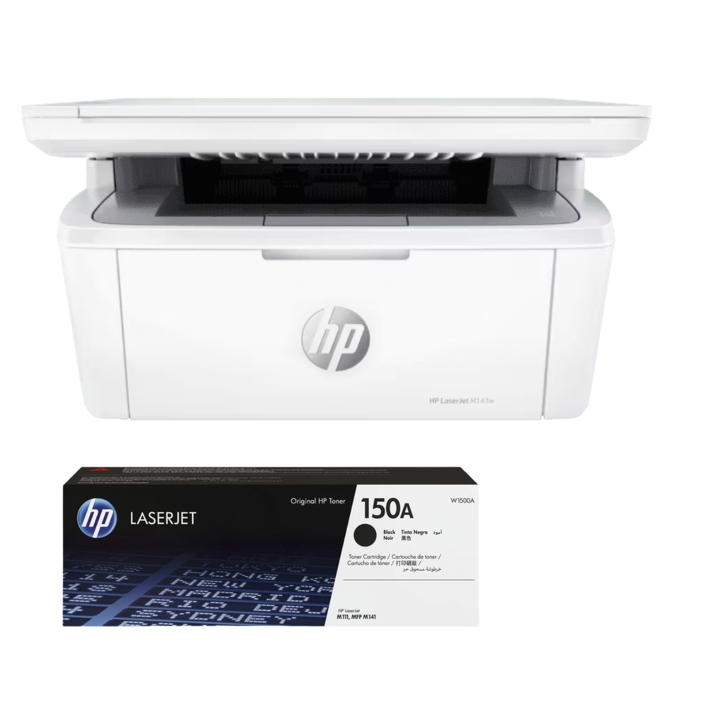 Combo Impresora Multifuncional HP Laserjet Pro M141W + Cartucho De Tóner HP 150A