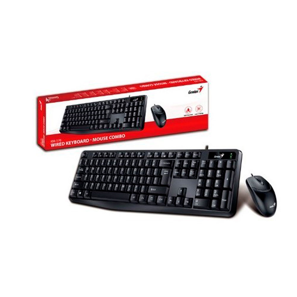 Combo Teclado Mouse Genius Alámbrico km 170 USB COLOR Negro