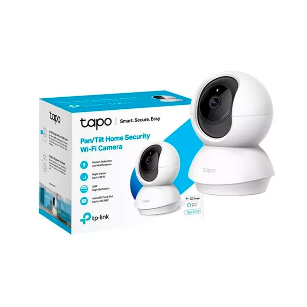 Camara Wifi Tp-Link Tapo C210 2K Giratoria Voz App Celular - Blanco 