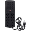 Regulador Estabilizador De Voltaje Wattana 1200VA/600W, 8 Salidas Color Negro 