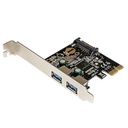 Tarjeta Star Tech PCIe USB 3.0 de 2 Puertos 