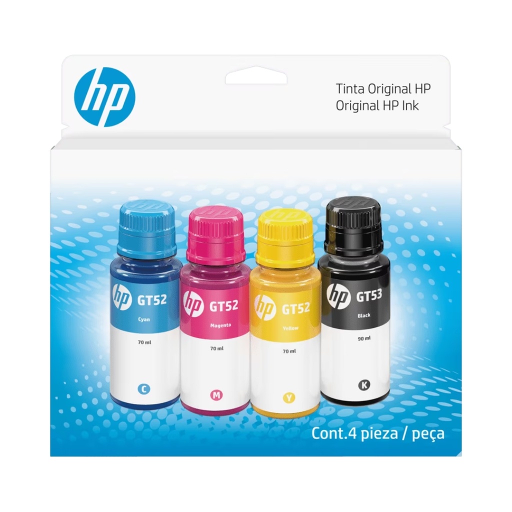 Botella Original de Tinta HP Kit GT53/GT52 4-Pack