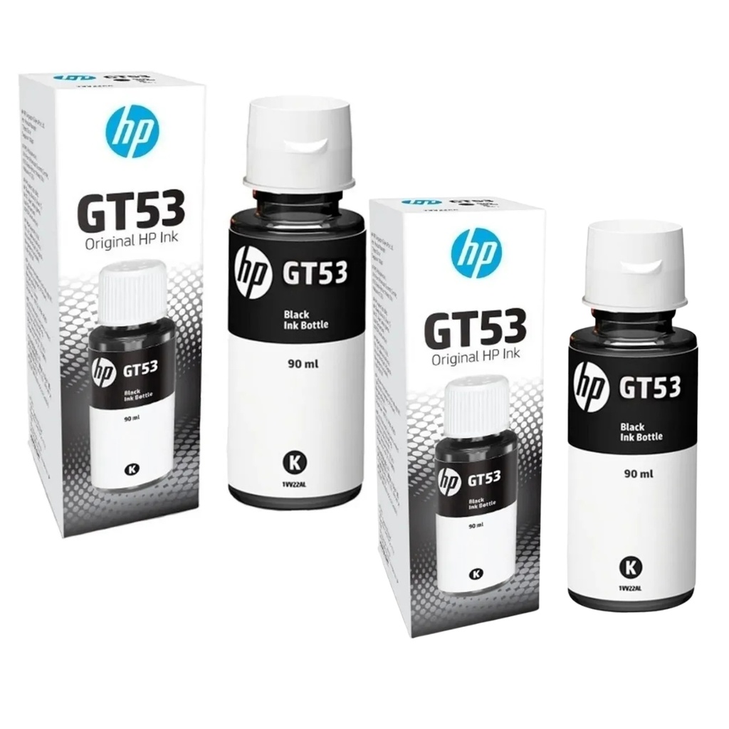 Combo De 2 Botellas De Tintas Hp Gt53 Negra