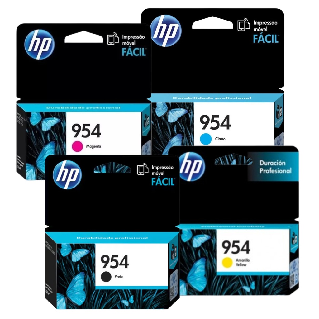 KIT 4 Tintas Hp 954 Negra, Magenta, Cian Y Amarillo