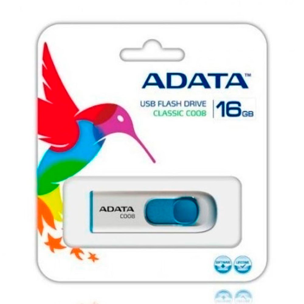 Memoria Adata USB 2.0 C008 Retráctil 16GB Blanca