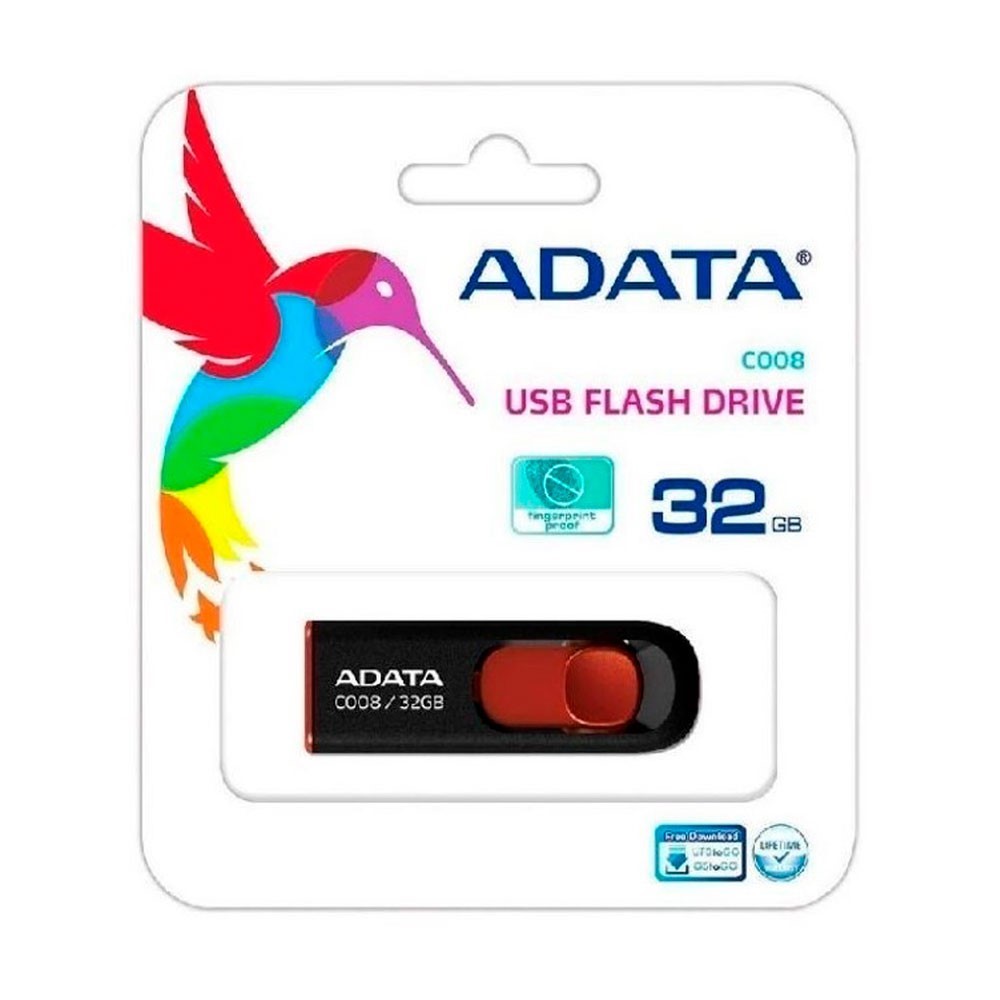 Memoria USB Adata 2.0 C008 Retráctil 32GB - Negra