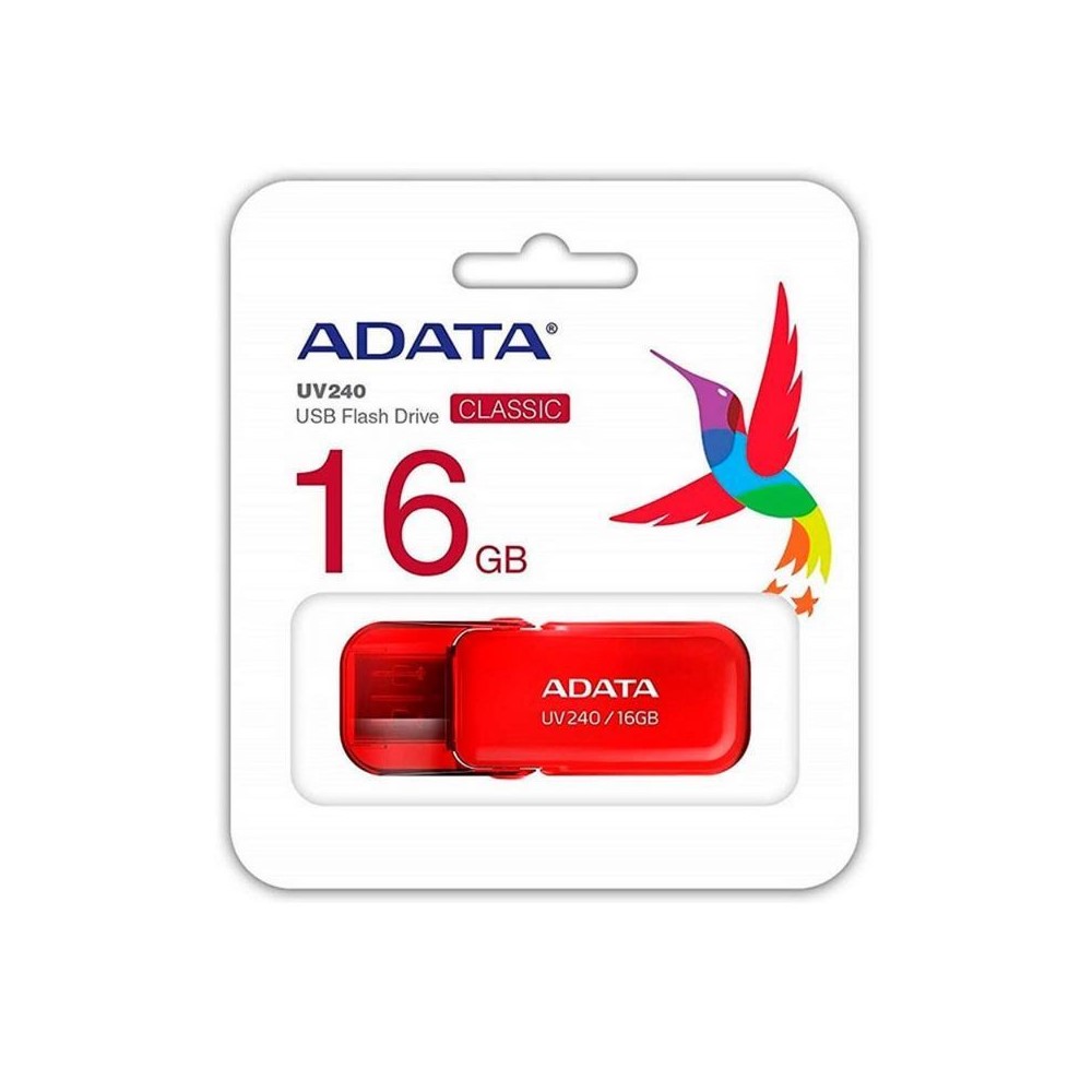 Memoria USB Adata UV240, 16GB, USB 2.0 Rojo