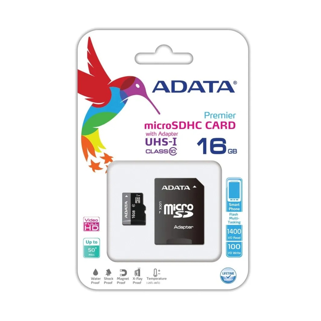 Tarjeta De Memoria Adata Premier Con Adaptador SD 16GB