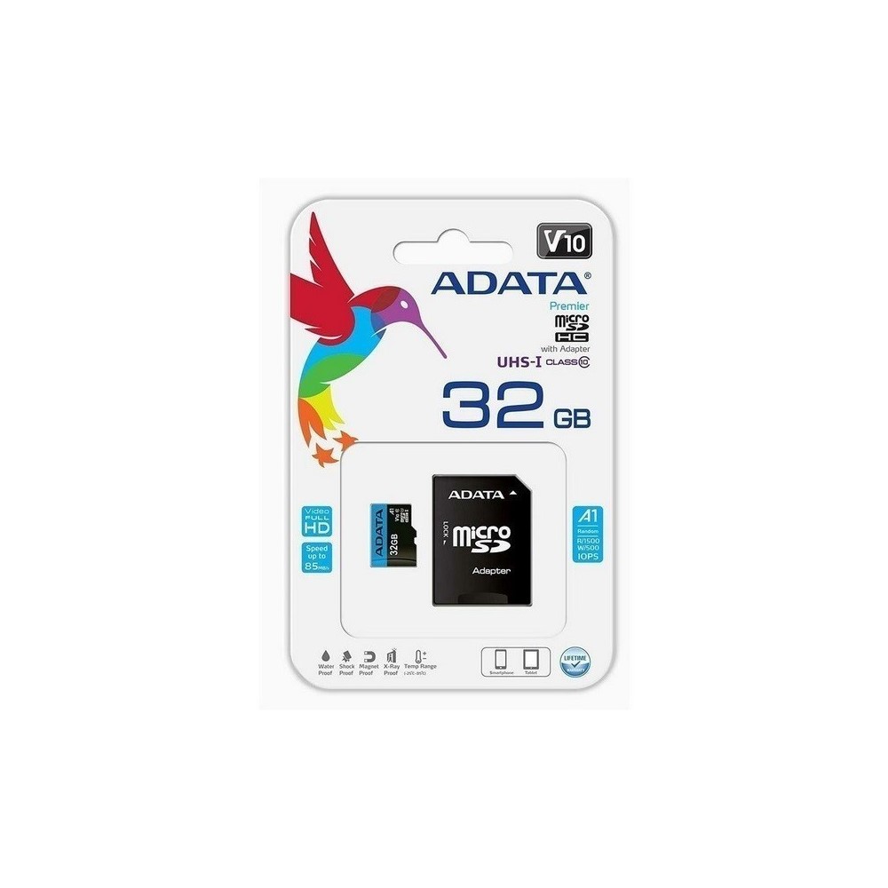 Tarjeta Micro SD ADATA 32GB con Adaptador Clase 10 