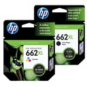 Combo De 2 Cartuchos De Tinta Hp Un 662XL Negro Y Un 662XL Tricolor  