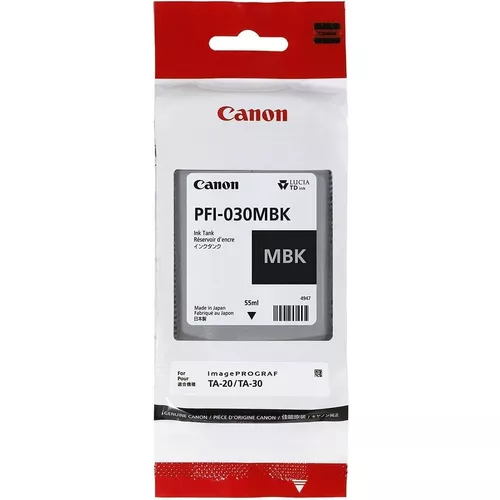 Tinta Canon PFI-030BK Pigmentada Negro Tank 55ml