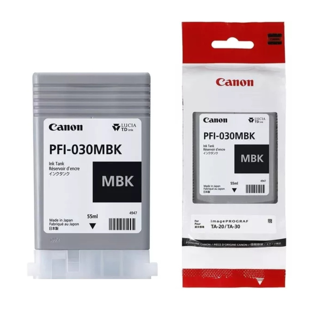 Tinta Canon PFI-030MBK Pigmentada Negro Mate Tank 55ml