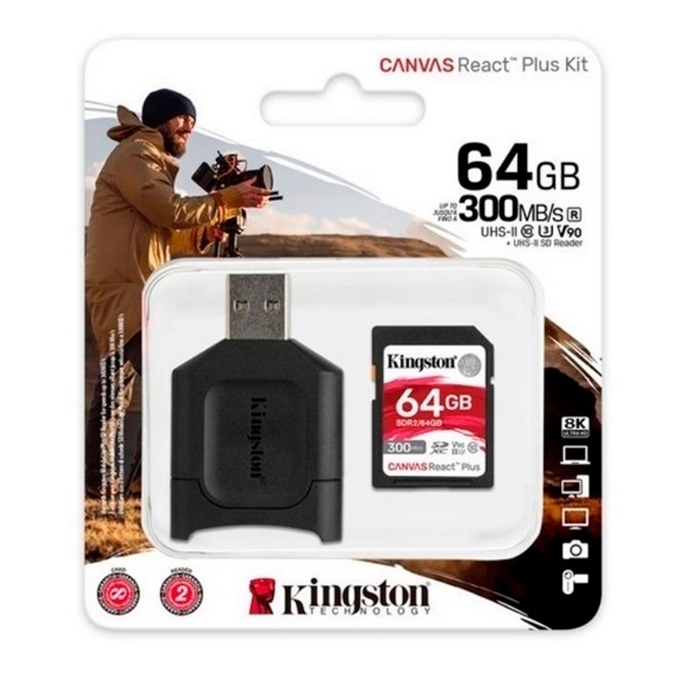 Micro SD Kingston React Plus Más Lector Mobilelite Plus Uhs-I 64GB