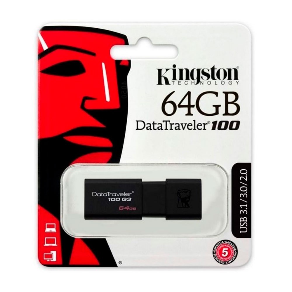Memoria USB Kingston Negro Datatraveler 100 G3 64GB 3.0