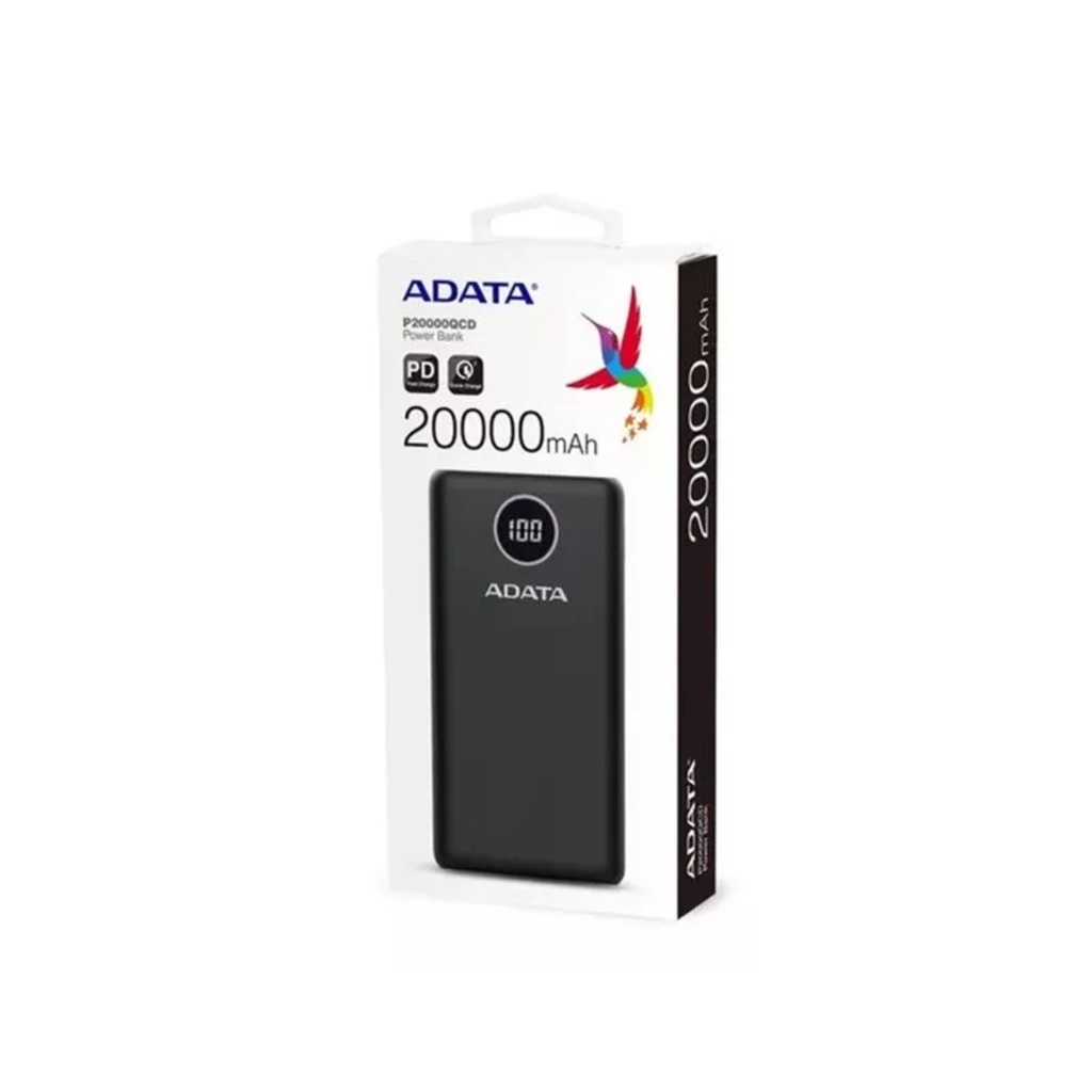 Power Bank Adata Cargador Portátil P20000 Qcd 20.000 Mah Negro