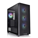 Chasis Thermaltake H390 TG ARGB Mid Tower con 4 Ventiladores ARGB 120mm, Fuente 750W 80 Plus Bronze Negro