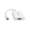 Adaptador Convertidor StarTech De Video Mini DisplayPort Macho A HDMI Hembra Pasivo, Color Blanco, Garantía 3 Años